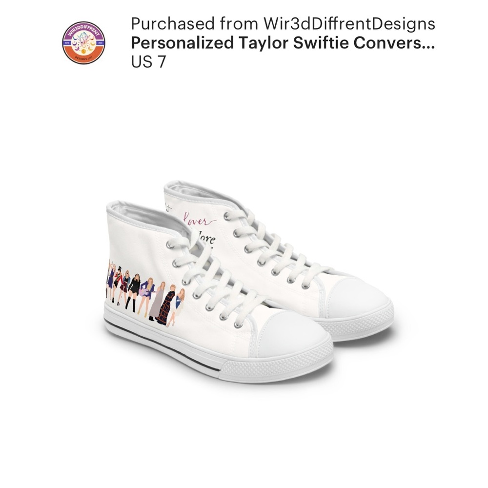 Never Worn Taylor Swift Eras Tour Swiftie Converse shoes high tops for concert